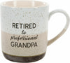 Pavilion 23518 Stoneware Coffee Cup Mug Retired To Professional Grandpa, 15oz, Grey