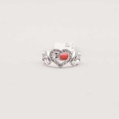 R.S. Covenant 4428 Women's SS CZ Hearts Ring SZ 6  LOC 72
