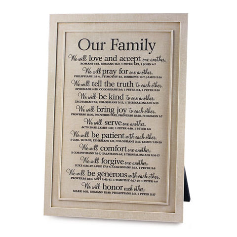 Dickson 45011 Lighthouse Christian Products Our Family Will Love One Another Cream  Stone Plaque