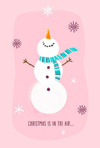 Hallmark Happy Snowman on Pink Christmas Cards, Box of 16