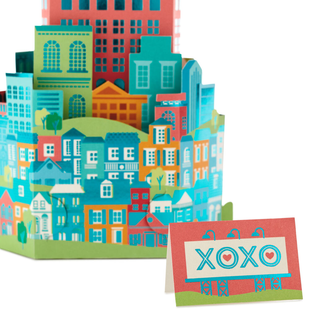 Hallmark Paper Wonder Love You City Scene 3D Pop Up Love Card