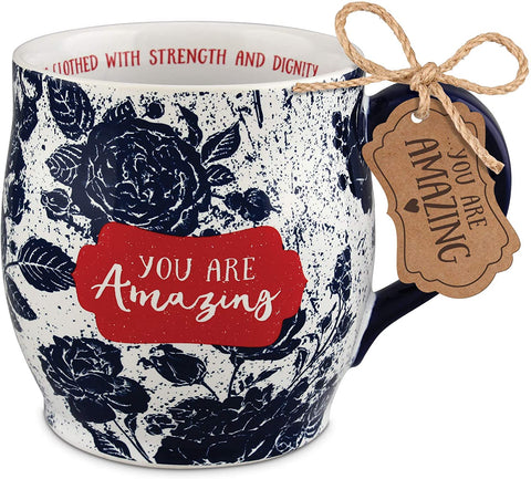 Dickson 18761 Lighthouse Christian Products You Are Amazing Midnight Blue Floral 13 Oz. Ceramic Mug