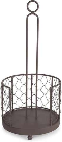 Design Imports Z02231 Vintage Metal Chicken Wire Paper Towel Holder Stand for Kitchen & Pantry,Rustic