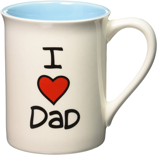 Enesco 4026594 Our Name is Mud “I Heart Dad” Stoneware Mug, 16 oz.