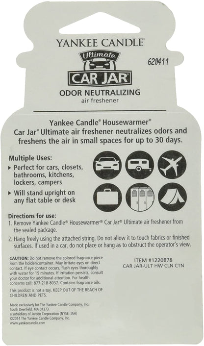 Yankee Candle 1220878 Car Jar Ultimate, Clean Cotton, White