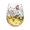 Enesco 6006946 Lolita Birthday Cupcakes Hand-Painted Artisan Stemless Wine Glass, 20 Ounc