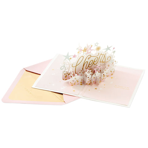 Hallmark LAD2840 Signature Cheers Confetti Stars 3D Pop-Up Card