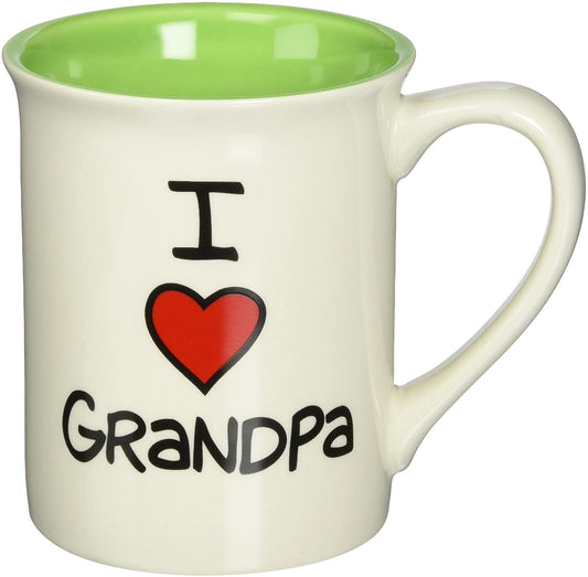 Enesco 4026596 Our Name is Mud “I Heart Grandpa” Stoneware Mug, 16 oz.