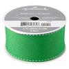 Hallmark Green Ribbon with white Stitching Grosgrain Ribbon