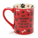 Enesco 6001229 Our Name Is Mud Dog Father Stoneware Mug, 16 oz, Red