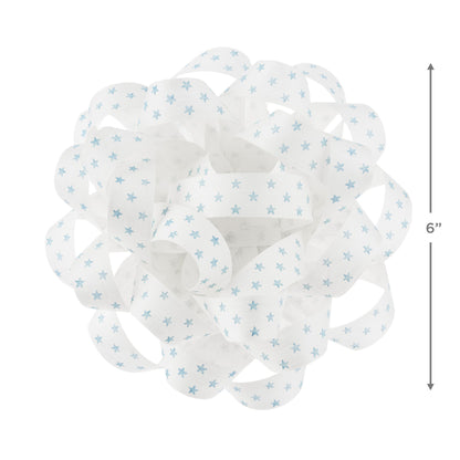 Hallmark RSB1231 White Gift Bow With Blue Mini Stars 6"Large