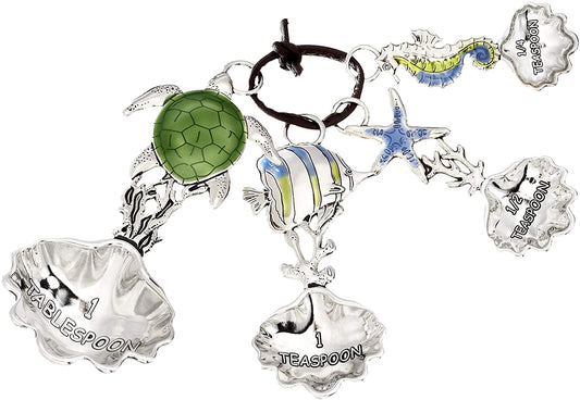 Ganz ER32713  4-Piece Set-Sea Creatures Measuring Spoon, One Size, silver