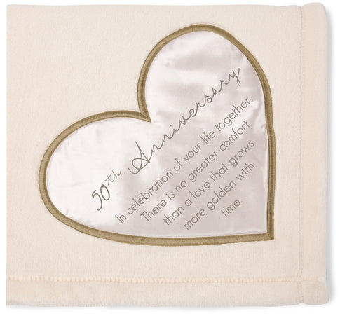 Pavilion 19513 50th Anniversary Gift Soft Royal Plush Blanket 50x60 Inch