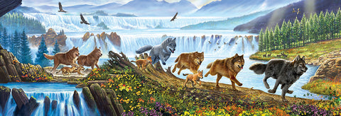 Suns Out 57356 Wolves on The Run 500 pc Jigsaw Puzzle