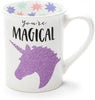 Enesco 6001216 Glitter Ceramic Coffee Mug, 16 Ounce, Purple