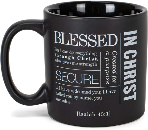 Dickson 18845 Lighthouse Christian Products Blessed & Created For Purpose  Black 14 Oz. Ceramic Mug