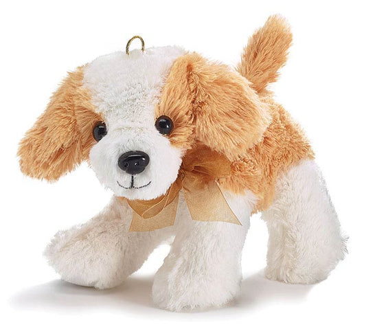 PLUSH WHITE/TAN PUPPY