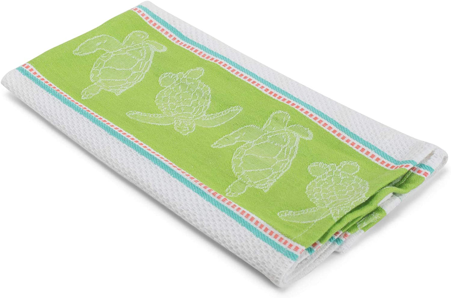 Design Imports 29148 Sea Turtle Jacquard Kitchen Towel Dishtowel. 18 X 28". 100% Cotton Hanging Loop