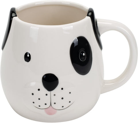 Design Imports 90186 Puppy Play Time Glossy White 12 Ounce Adorable Ceramic Mug Cup, 5 x 5