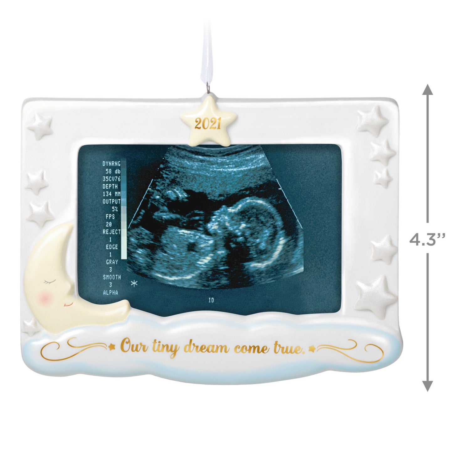 Hallmark QHX4065 Dream Come True Sonogram  Porcelain Photo Frame 2021 Ornament-DAMAGED BOX