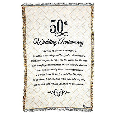 Dicksons Gift FAB-960 -50th Wedding Anniversary Poem 48 x 68 All Cotton Tapestry Throw Blanket