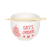 Enesco 6005728 Let's Order In Ramen Bowl and Chopsticks Set, 5.25 Inch, Red and White