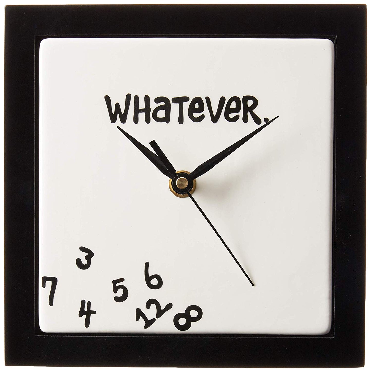 Enesco 10320 Whatever. Scrambled Numbers Always Late 7.5 x 7.5 Inch Square Hanging Wall Clock