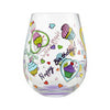 Enesco 6006946 Lolita Birthday Cupcakes Hand-Painted Artisan Stemless Wine Glass, 20 Ounc