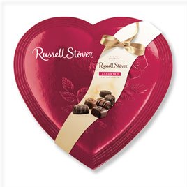 Russell Stover 0289 Red Foil Heart Assorted Chocolates, 34 Ounce Box