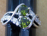 R. S. Covenant 856 Women's CZ Double Peridot Ring  SIZE 9