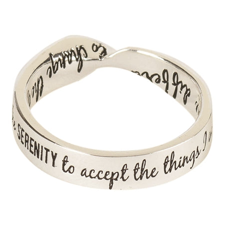 Dicksons 35-6715 Courge Wisdom Serenity Prayer Women's Silver-Plated Wide Mobius Ring, Size 9