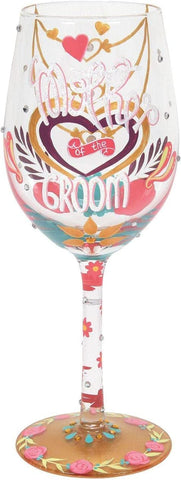 Enesco 6012021 Lolita Hand-Painted Artisan Wine Glass, Mother of the Groom
