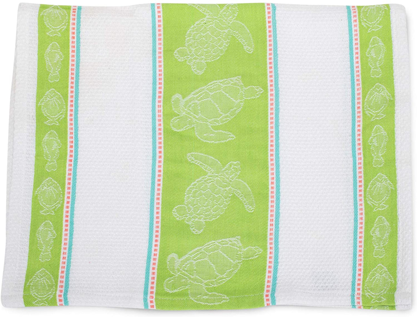 Design Imports 29148 Sea Turtle Jacquard Kitchen Towel Dishtowel. 18 X 28". 100% Cotton Hanging Loop