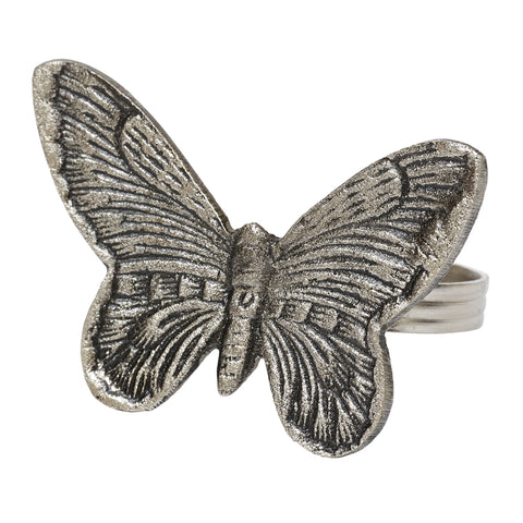 Design Imports 28257 Antique Silver Butterfly Napkin Ring