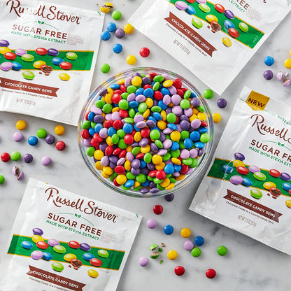 Russell Stover 10000033 Sugar Free Candy Coated Chocolate Gems, 7.5 oz. bag