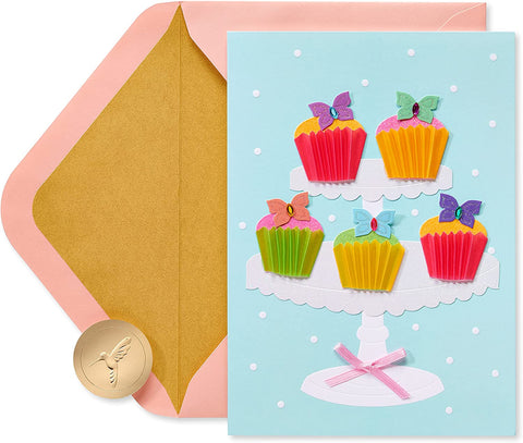 Papyrus Butterfly Cupcakes Birthday Card