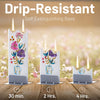 Flatyz D21041 Hand Painted Flat Candle | Unscented, Dripless, Smokeless Flowers in Vase