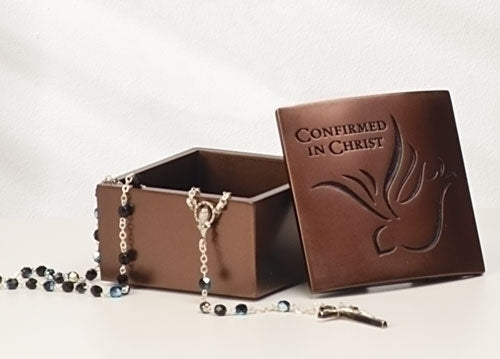 Roman 63695 Confirmed in Christ Confirmation Dove Bronze Resin Stone Jewelry Rosary Keepsake Box