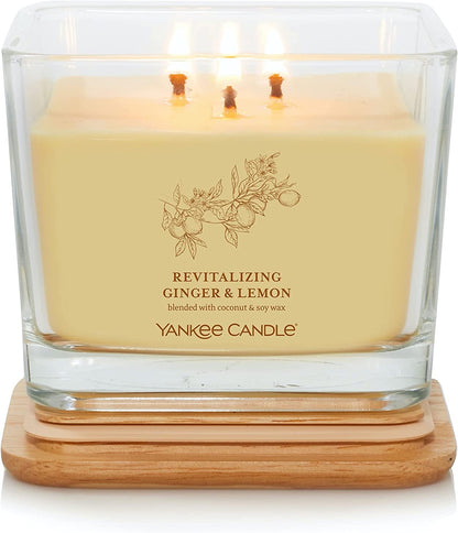 Yankee Candle 1633800 Revitalizing Ginger & Lemon Medium Square Candle