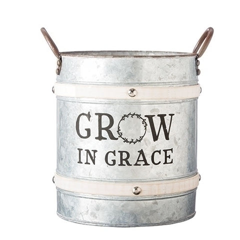 Roman 11307 Grow in Grace Bucket, 12.5" H,Garden Home Outdoor and Indoor Decor