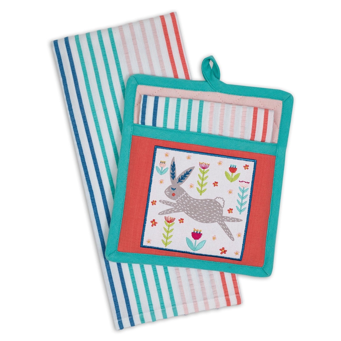 Design Imports 791600 Folk Bunny Potholder Gift Set