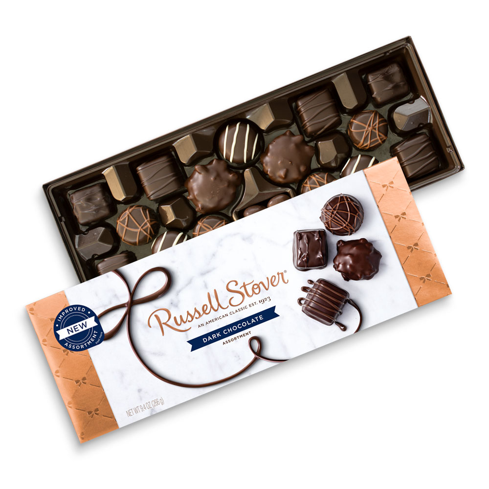 Russell Stover 4403  Dark Chocolate Assortment, 9.4 oz. Box
