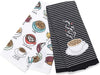 Design Imports 750276 Creamy Cup of Coffee Black 28 x 18 Cotton Decorative Hanging Dishtowel Set 2