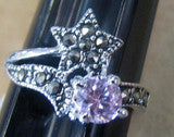 R. S. Covenant 890 Women's Pink Marcasite Ring SZ 7