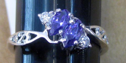 R.S. Covenant Sterling Silver Tanzanite Cubic Zirconia Ring - 9