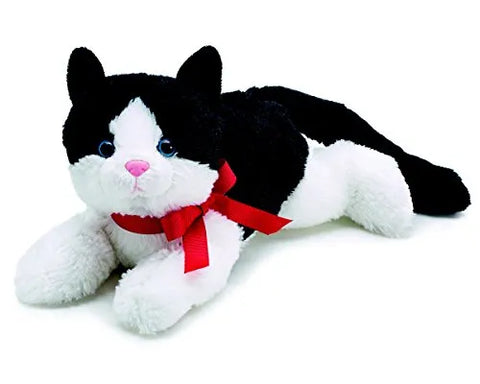 Burton & Burton 9721020 Black and White Plush Kitty Cat with Red Bow