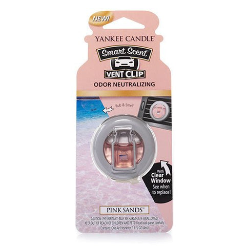 Yankee Candle Pink Sands Smart Scent Car Vent Clip Air Freshener, Fresh Scent