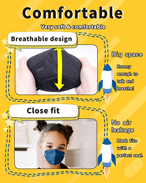 Mask Small Size, Colored Mask Individual Wrapped 20 Packs, Mask Soft with Adjustable Nose Clip