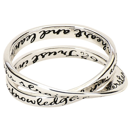 Dicksons Proverbs 3:5,6 Inspirational Women's Double Mobius Silver-Plated Fashion Ring, Size 9