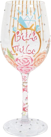 Enesco 6012018 Lolita Hand-Painted Artisan Wine Glass, Bride Tribe